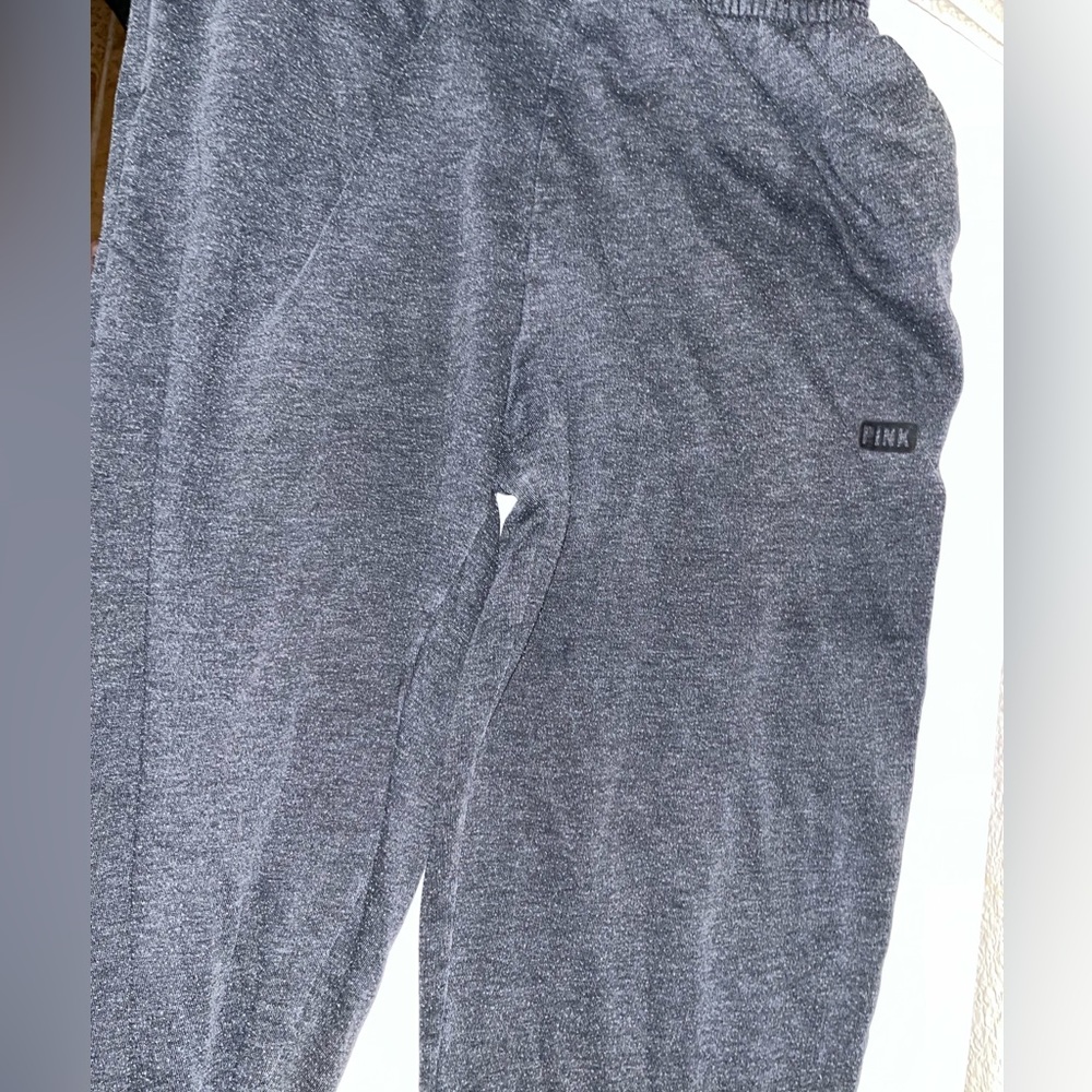 pink gray sweatpants